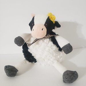 Pier 1 Stuffed Spotted White Black Cow 12.5"  Name Isabelle